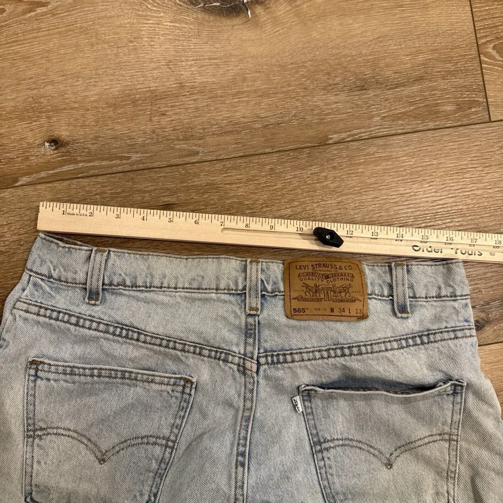 Levis Shorts Mens 34 Jean Denim 565 Wide Leg Jorts Medium‎ Wash Vintage